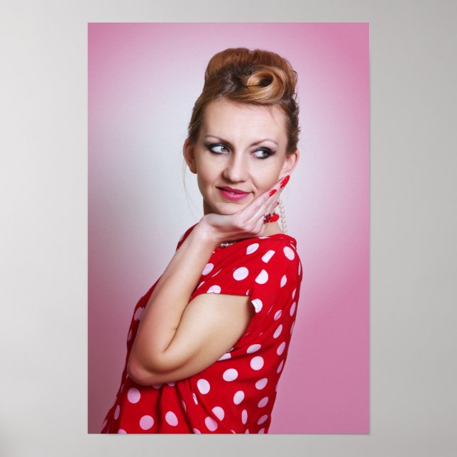Póster Mujer retro vintage (Frente)