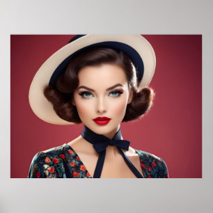 Póster Mujer retro vintage