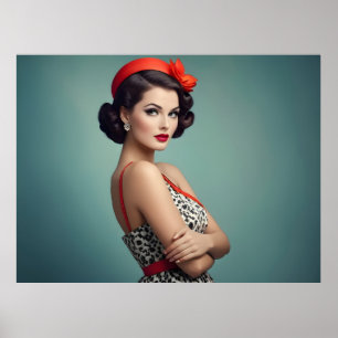 Póster Mujer retro vintage
