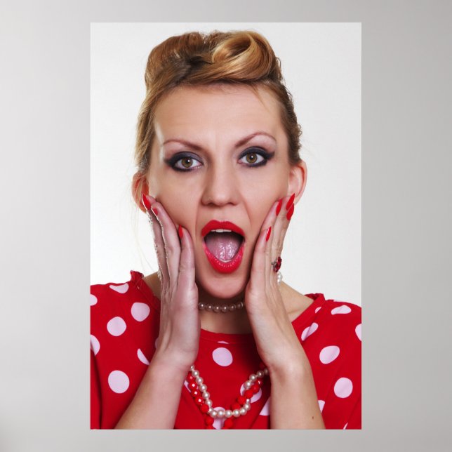 Póster Mujer retro vintage (Frente)