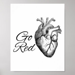 Póster Mujer Salud Corazón Mes Febrero Hea Corazón