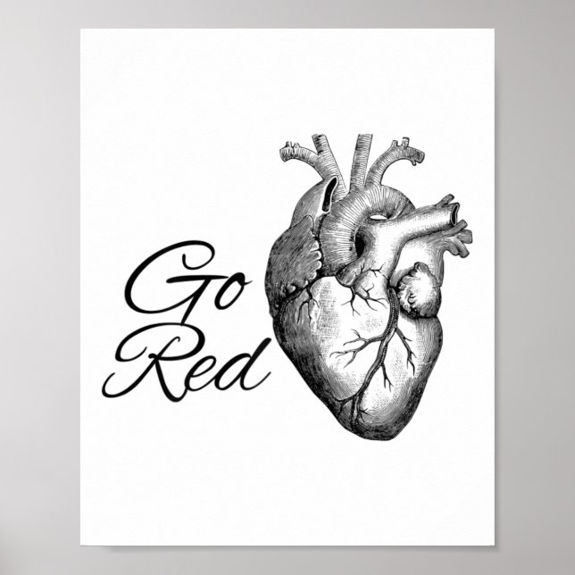 Póster Mujer Salud Corazón Mes Febrero Hea Corazón (Frente)