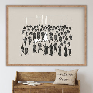 Póster Mujer sanada, borde de la vestidura de Jesús, orla