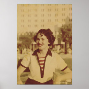 Póster Mujer sentada afuera