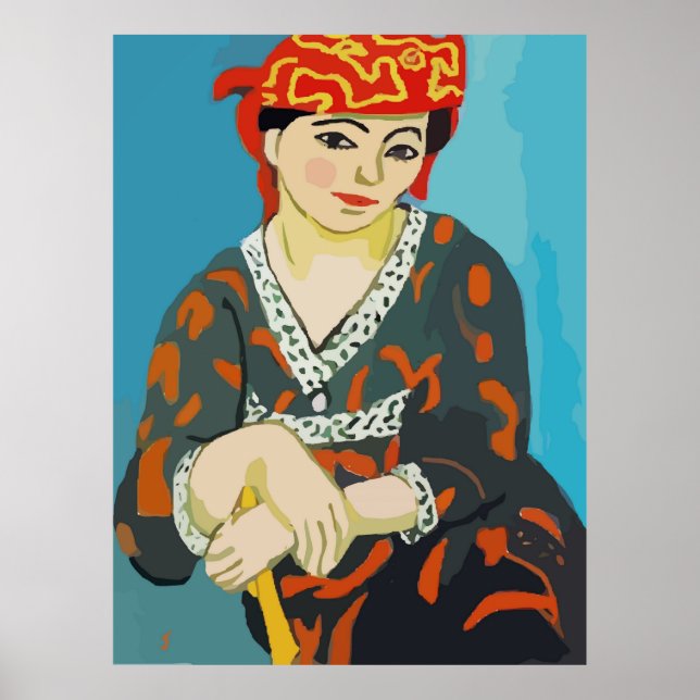 Póster Mujer sentada al estilo fauviano (Frente)