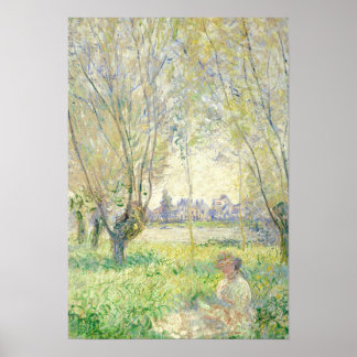 Póster Mujer sentada bajo los sabores - Claude Monet