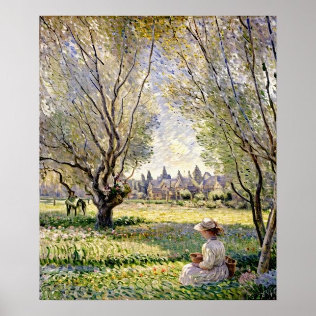 Póster Mujer sentada bajo los Willows (Frente)