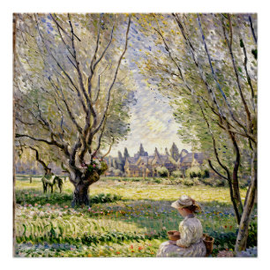 Póster Mujer sentada bajo los Willows