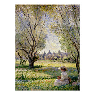 Póster Mujer sentada bajo los Willows
