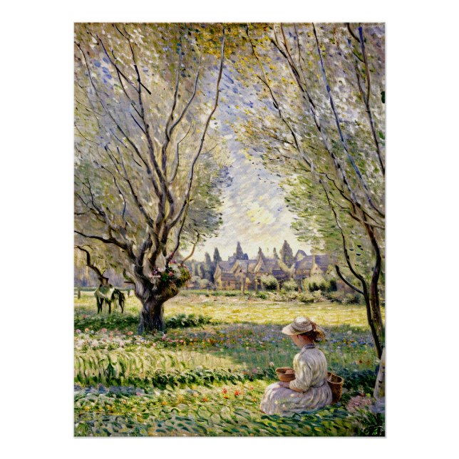 Póster Mujer sentada bajo los Willows (Anverso)