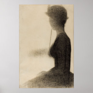 Póster Mujer sentada con parasol