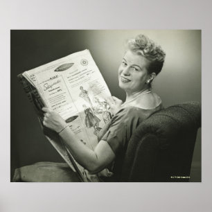 Póster Mujer sentada en la presidencia