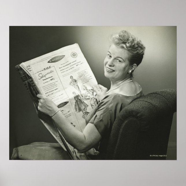 Póster Mujer sentada en la presidencia (Frente)