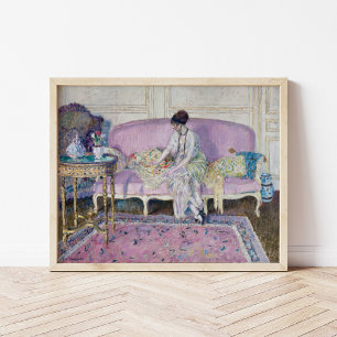 Póster Mujer sentada en Sofa   Frederick Carl Frieseke