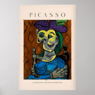 Póster Mujer Sentada Picasso Vestido Azul Dora Maar939 Ar
