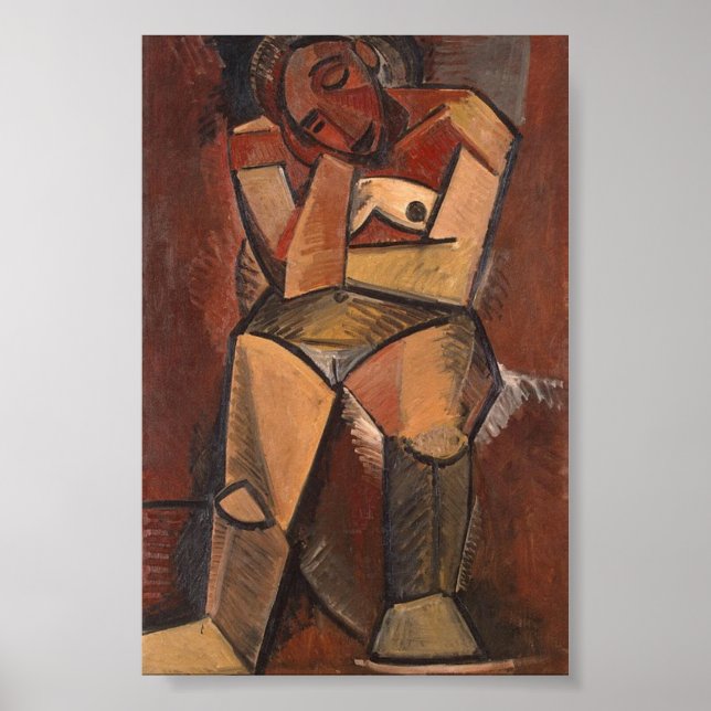 Póster Mujer sentada por Pablo Picasso (1908) (Frente)