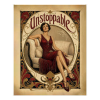 Mujer serena en estilo Art Nouveau
