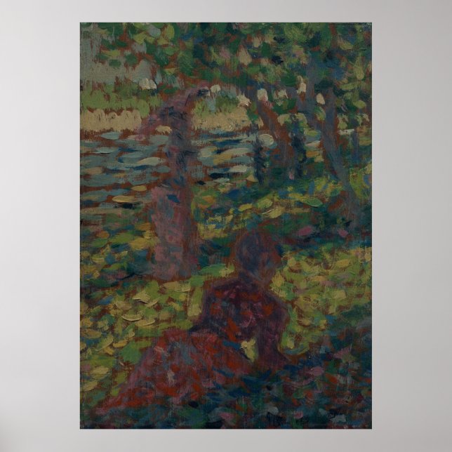 Póster Mujer Seurat en el parque (Frente)