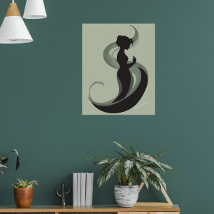 Póster Mujer Silueta Minimalista Elegante – Boho Moderno