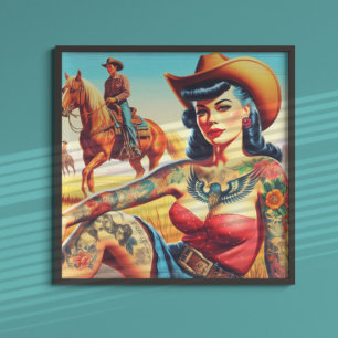 Póster Mujer Tattooed Country