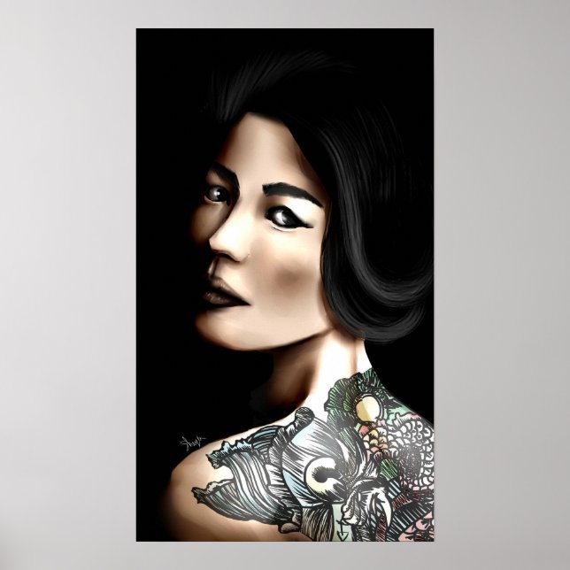 Póster Mujer tatuada de Japón (Frente)