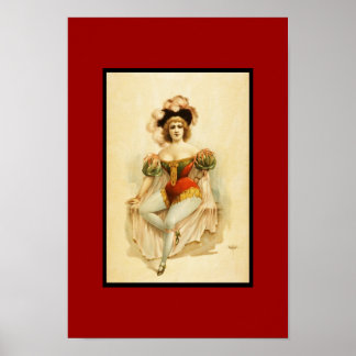 Póster Mujer Teatro Vintage