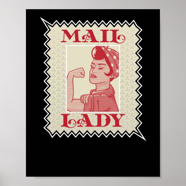 Póster Mujer Trabajadora de correo postal: Lady Stamp (Frente)