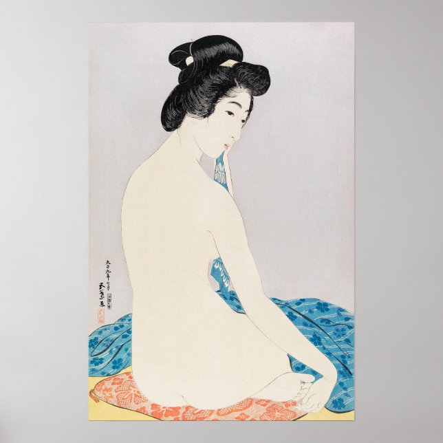 Póster Mujer tras baño de Goyō Hashiguchi (1920) (Frente)