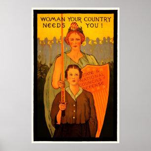 Póster ¡MUJER! ¡Tu País Te Necesita! Reclutamiento de 