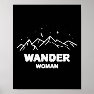 Póster Mujer Vagabunda Senderismo Trekking Montañismo 