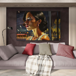 Póster Mujer venezolana en una pintura de un club nocturn