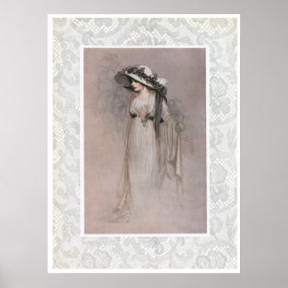 Póster Mujer ventilado en Gorra Poster victoriana