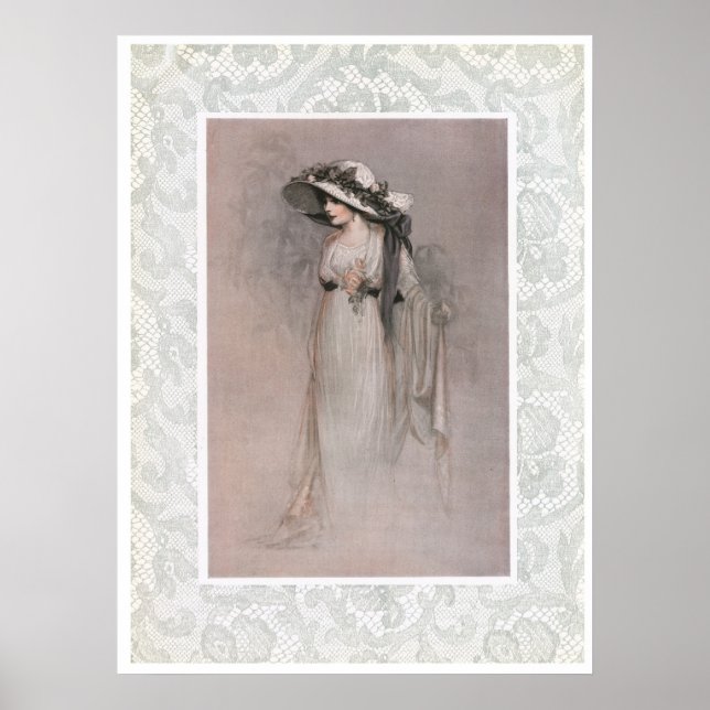Póster Mujer ventilado en Gorra Poster victoriana (Frente)