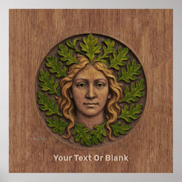 Póster Mujer Verde - Madera