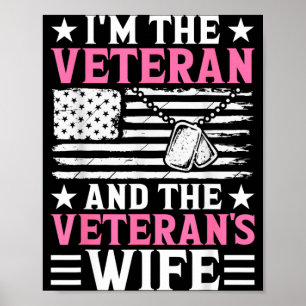 Póster Mujer veterana y esposa de veterano madre veterana