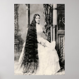 Póster Mujer Victoriana con Cabello Largo