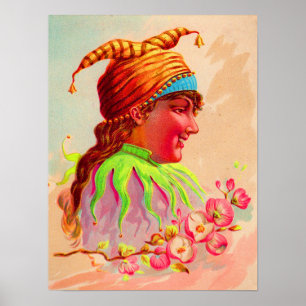 Póster Mujer victoriana jester