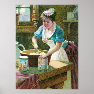 Póster Mujer victoriana mezclando la tos en el intestino