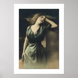 Póster mujer victoriana, mirando lejos