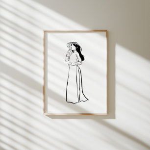 Póster Mujer vietnamita de Ao Dai con Poster no de La Ink