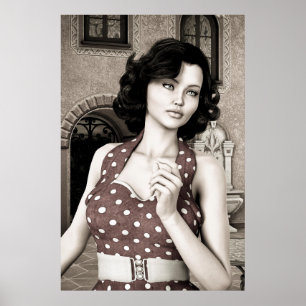 Póster Mujer Vintage