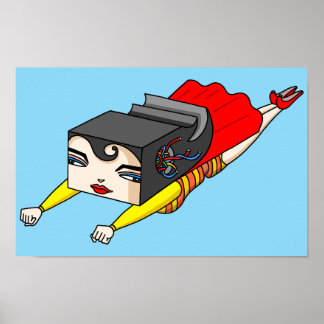 Póster Mujer Voladora Fuerte.
