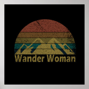 Póster Mujer Wander camping vintage