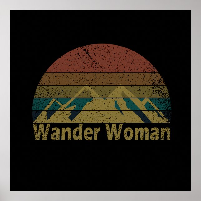 Póster Mujer Wander camping vintage (Frente)