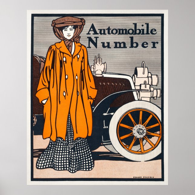Póster Mujer y automóvil (Frente)