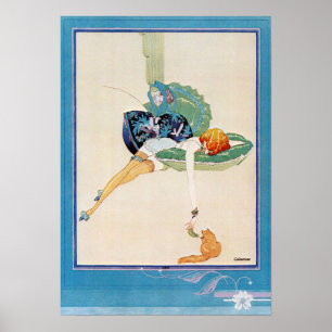 Póster Mujer y gato, Chéri Hérouard