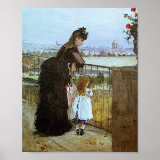 Póster Mujer y niño en un balcón (Morisot 1872)
