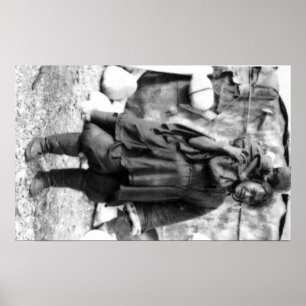 Póster Mujer y niño esquimales en Alaska Fotografía