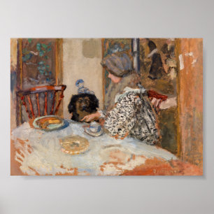 Póster Mujer y Perro en la Mesa   Paul Bonnard  