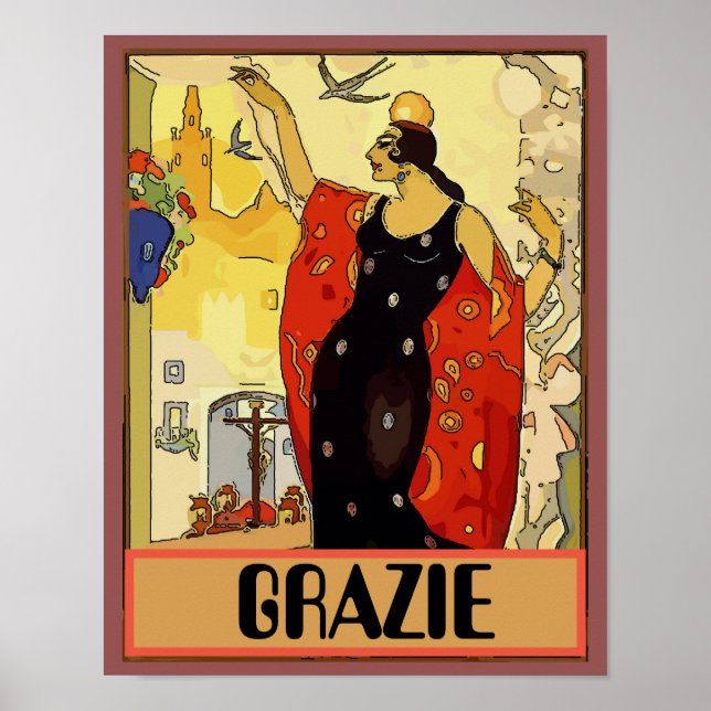 Póster Mujer y vino italianos, Poster de vinos (Frente)